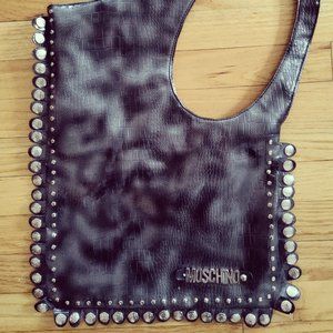 Moschino Black and Silver Studded shoulder bag